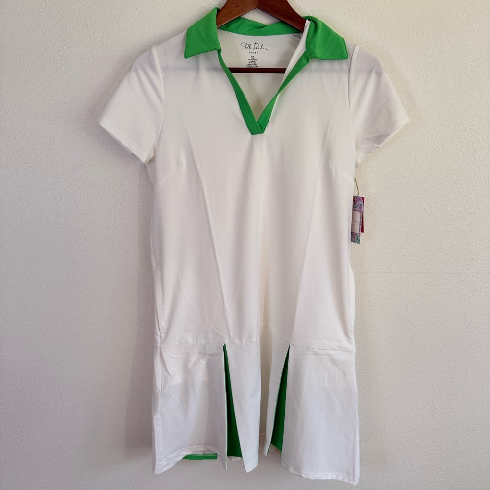 Stella Parker Sport Golf Dress XS White Green Tennis UPF 50 NWT - Picture 5 of 10